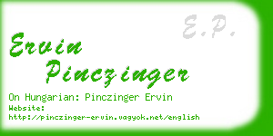 ervin pinczinger business card